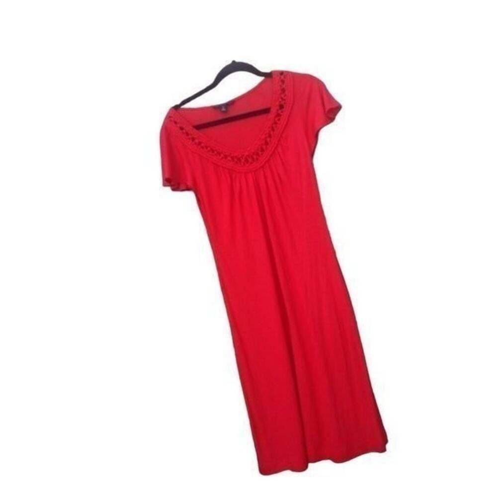 Banana Republic WOMENS blouson red midi dress size S